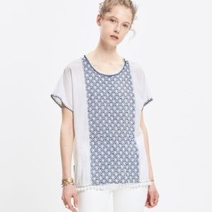 Madewell Embroidered Pom-Pom Top